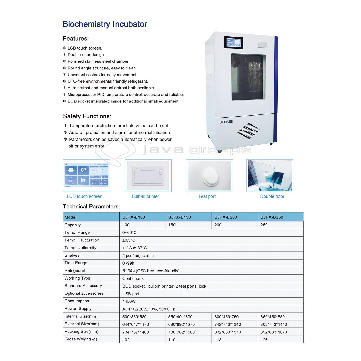 Alat Inkubator Biokimia Biobase BJPX-B100